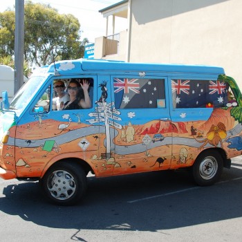 We see all sorts of colourful vans here who are very welcome